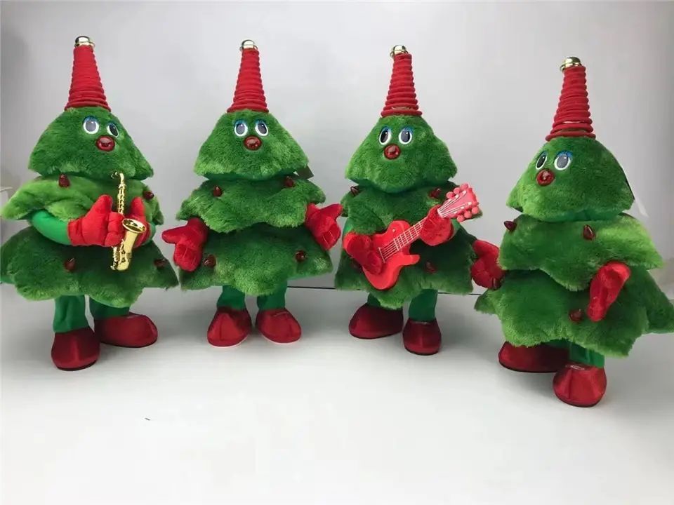 Wholesale design Christmas electric stuffed toy Christmas tree will sing and dance Christmas tree party electric toy