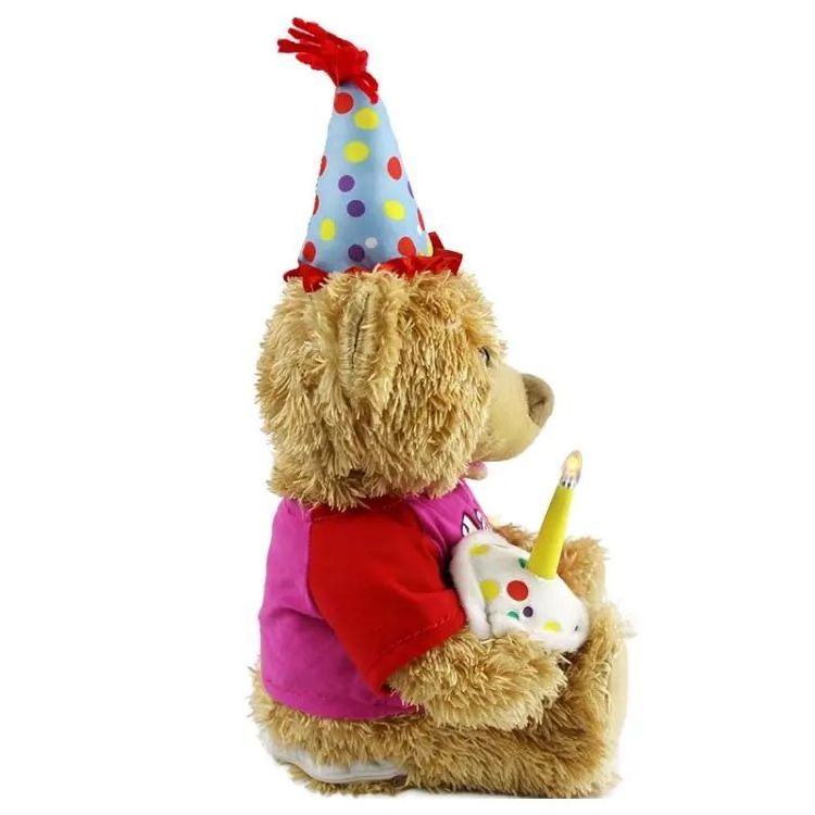 Birthday Teddy Bear Musical Giant Teddy Bear Singing and Swinging Plush Toy Interactive Animated Kids Gift