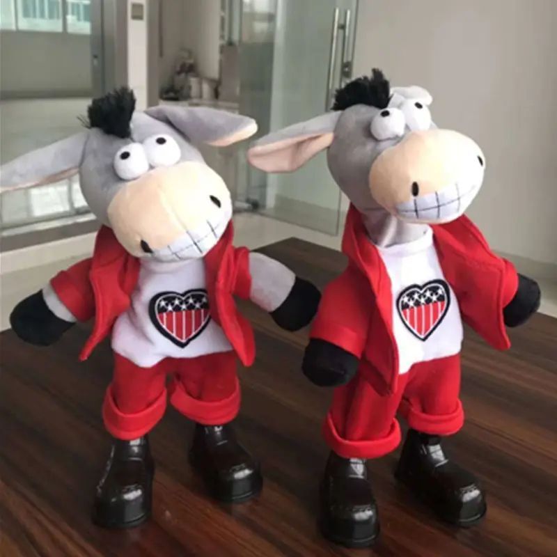 Voice Recording Repeats Dancing Singing Electronic Taling Walking Donkey Stuffed Plush Toys