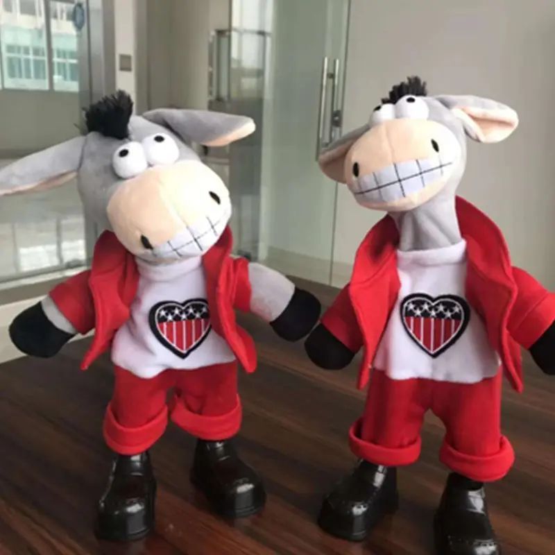 Voice Recording Repeats Dancing Singing Electronic Taling Walking Donkey Stuffed Plush Toys