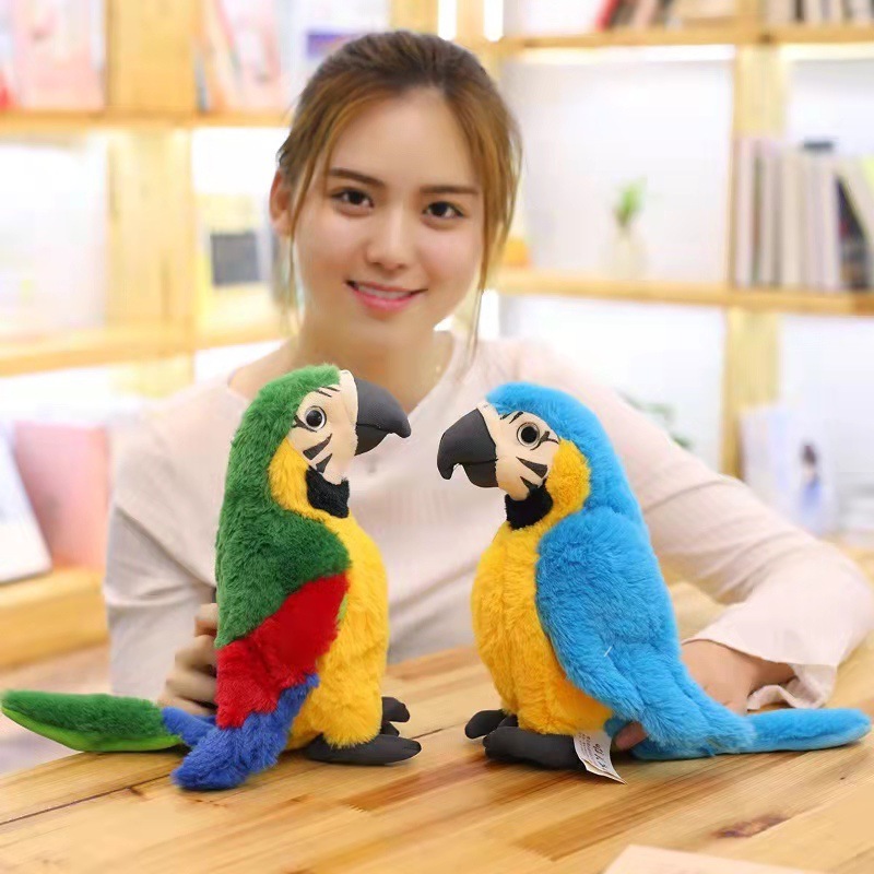 Speaking Voice Recorder Children Educational Electronic Simulation Animals Plush Soft Parrot Repeat Talking Toy