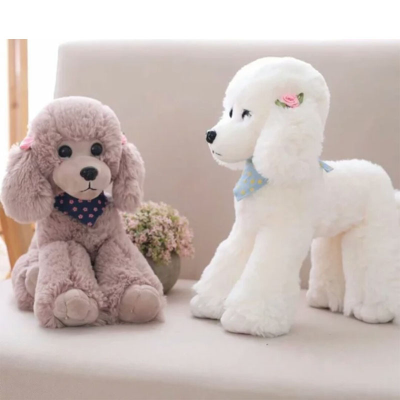 Custom Rabbit hair Cartoon Dog Colorful Soft Dog Stuffed Small Dog Plush Pillow Toy for Kids