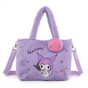 Wholesale Cartoon Handbag Sanrio Kuromi Yugui Dog Single Shoulder Crossbody Bag Plush Toy Claw Doll Plush Bag