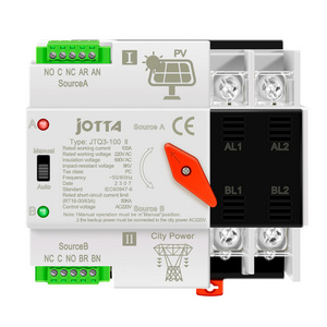 JOTTA PC Type Automatic Transfer Switch 2P 100A 220V PV ATS for Solar Photovoltaic Inverter  Din Rail Mounting