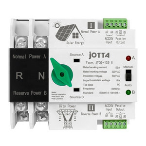 JOTTA ATS Single Phase Din Rail 2P 125A Dual Power Automatic Transfer Electrical Selector Switches For PV Solar Inverter