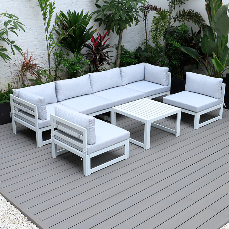 Modern Aluminum Large Leisure Garden Sofas Outdoor Furniture Patio Sofa Table Set