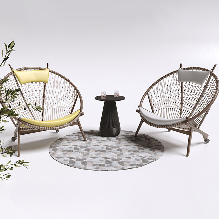 Unique Outdoor Garden Furniture black or white concrete Coffee table set For Coffee Shop