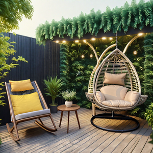 Hot Selling Indoor Outdoor Nordic Rattan Egg Chair Modern Design Metal Swing Chair Balcony Hotel Nordic Hanging Basket Chair