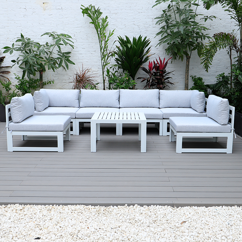 Modern Aluminum Large Leisure Garden Sofas Outdoor Furniture Patio Sofa Table Set