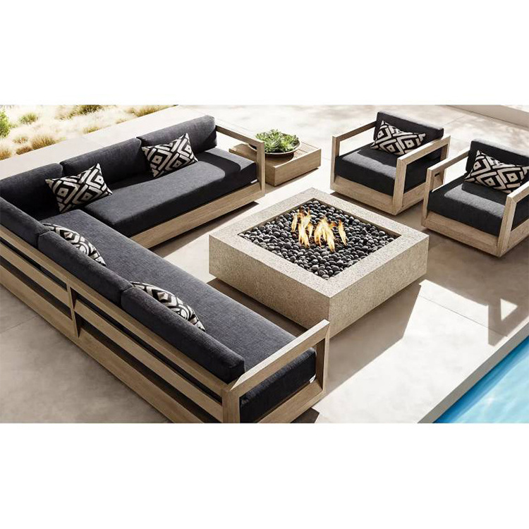 Best Seller Exterior Furniture Luxury Patio Set Rattan Metal Lounge Corner Garden Outdoor Furniture Set