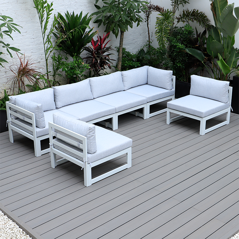 Modern Aluminum Large Leisure Garden Sofas Outdoor Furniture Patio Sofa Table Set