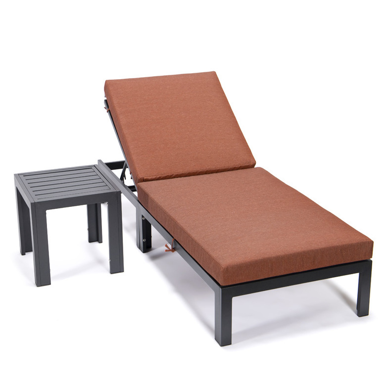 Outdoor lounge Gray frame chair Sun lounge chair Garden pool lounge chair