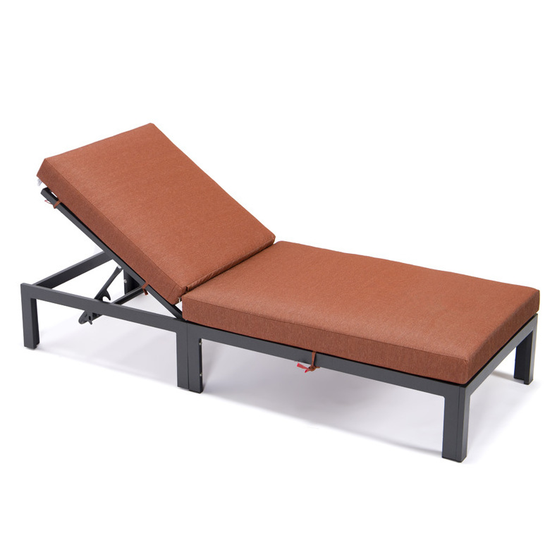 Outdoor lounge Gray frame chair Sun lounge chair Garden pool lounge chair