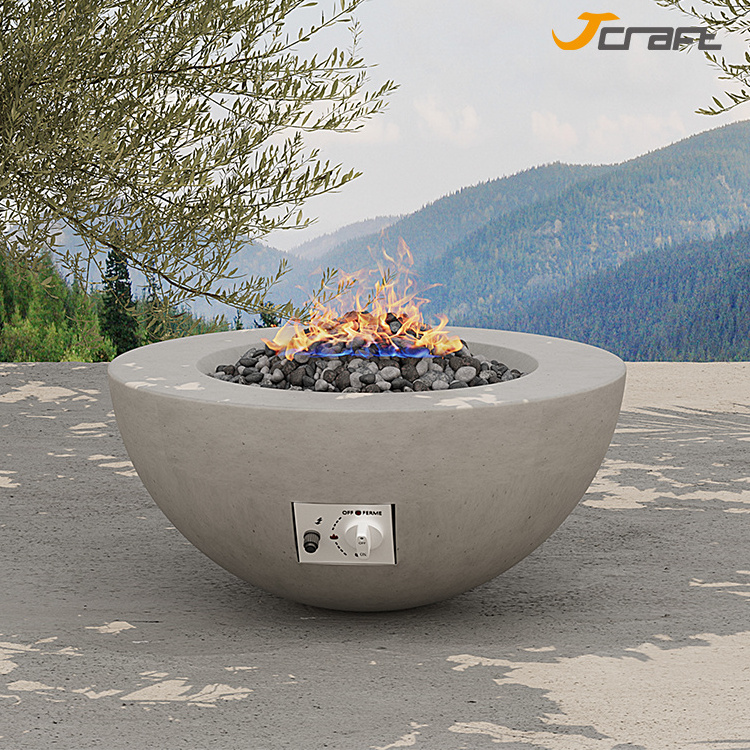 outdoor table top gas propane fireplace  portable round outdoor furniture set concrete fire pit