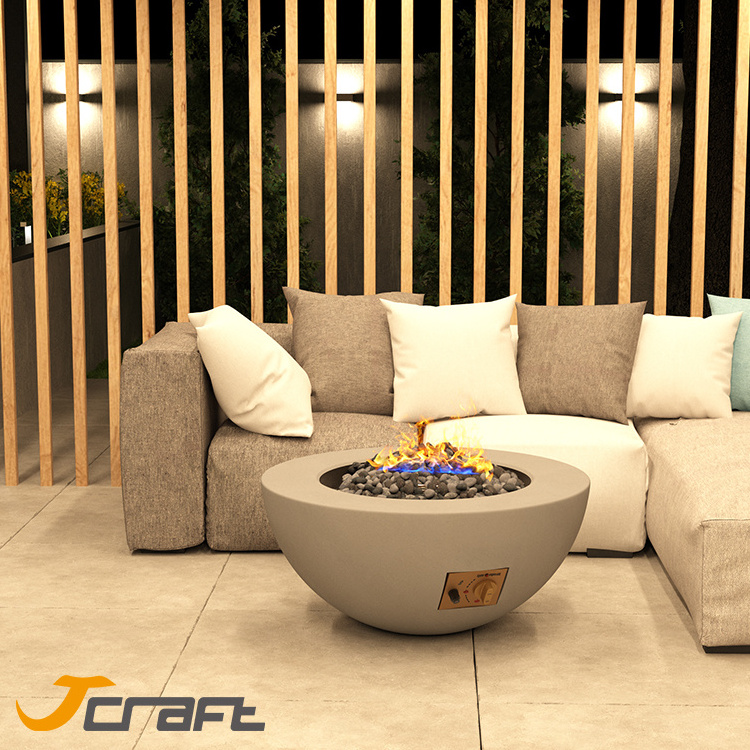 outdoor table top gas propane fireplace  portable round outdoor furniture set concrete fire pit