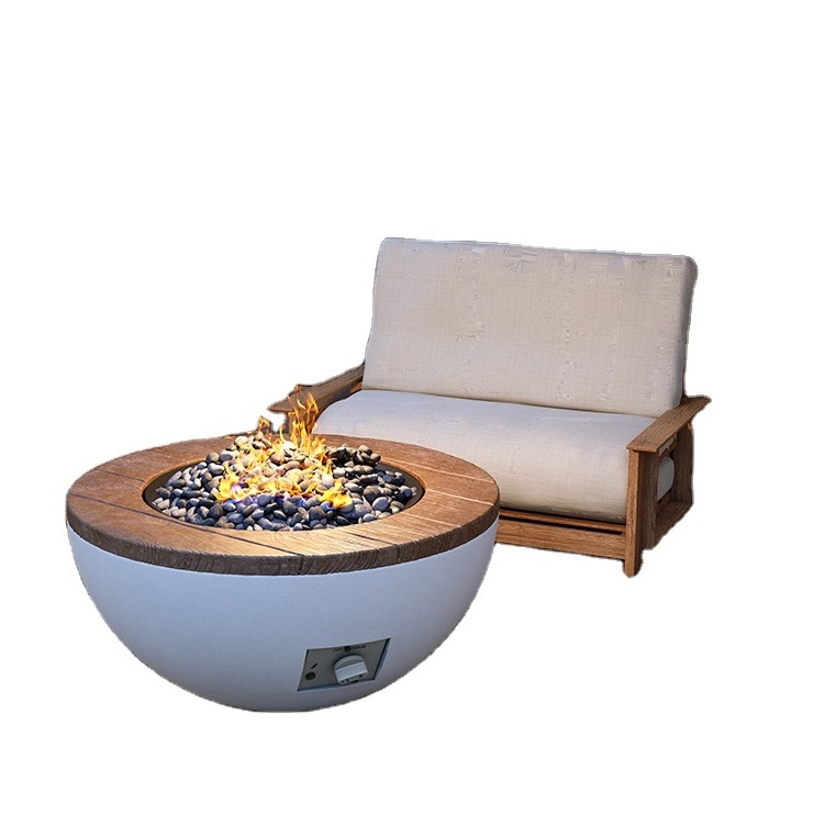 Modern outdoor Garden portable concrete gas fire pit Fireplace Heating large fire pit