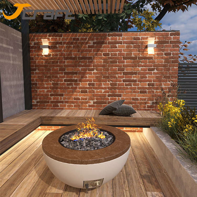 Modern outdoor Garden portable concrete gas fire pit Fireplace Heating large fire pit