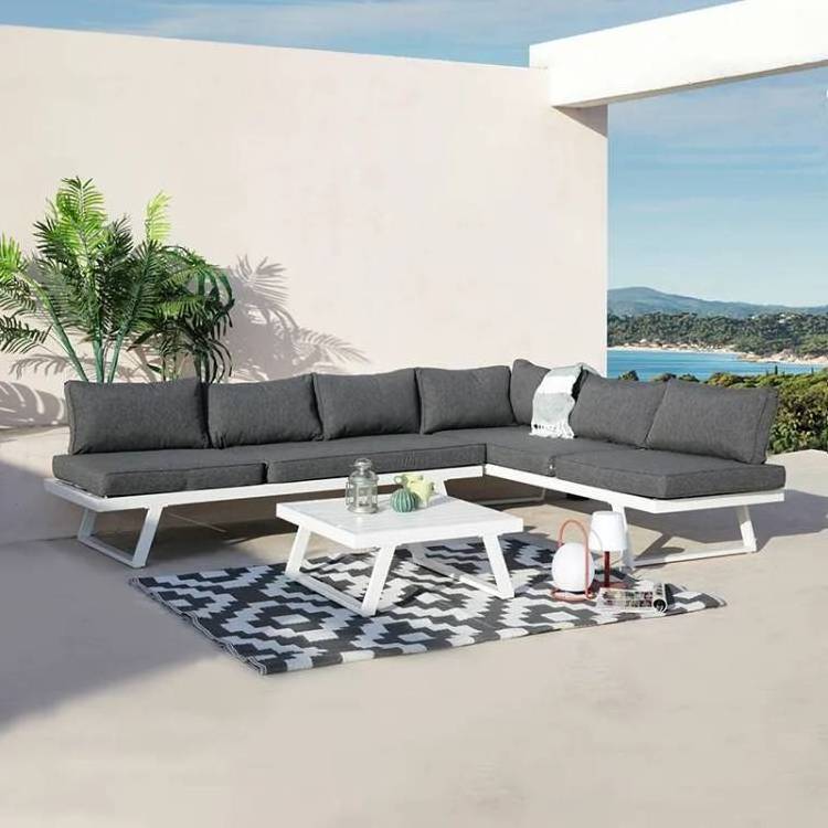 Best Seller Exterior Furniture Luxury Patio Set Rattan Metal Lounge Corner Garden Outdoor Furniture Set