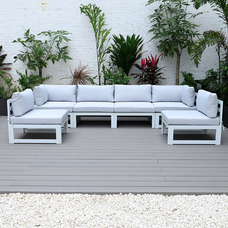 Modern Aluminum Large Leisure Garden Sofas Outdoor Furniture Patio Sofa Table Set