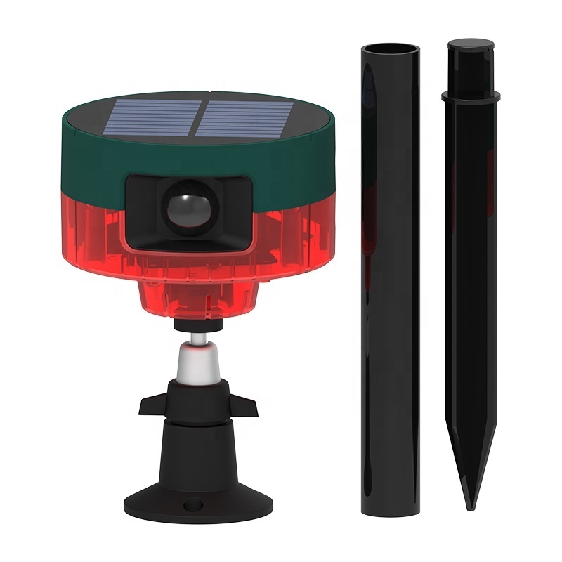 360 omnidirectional high decibel with flashing to drive away animal bird protect crop guard house warning solar infrared alarm