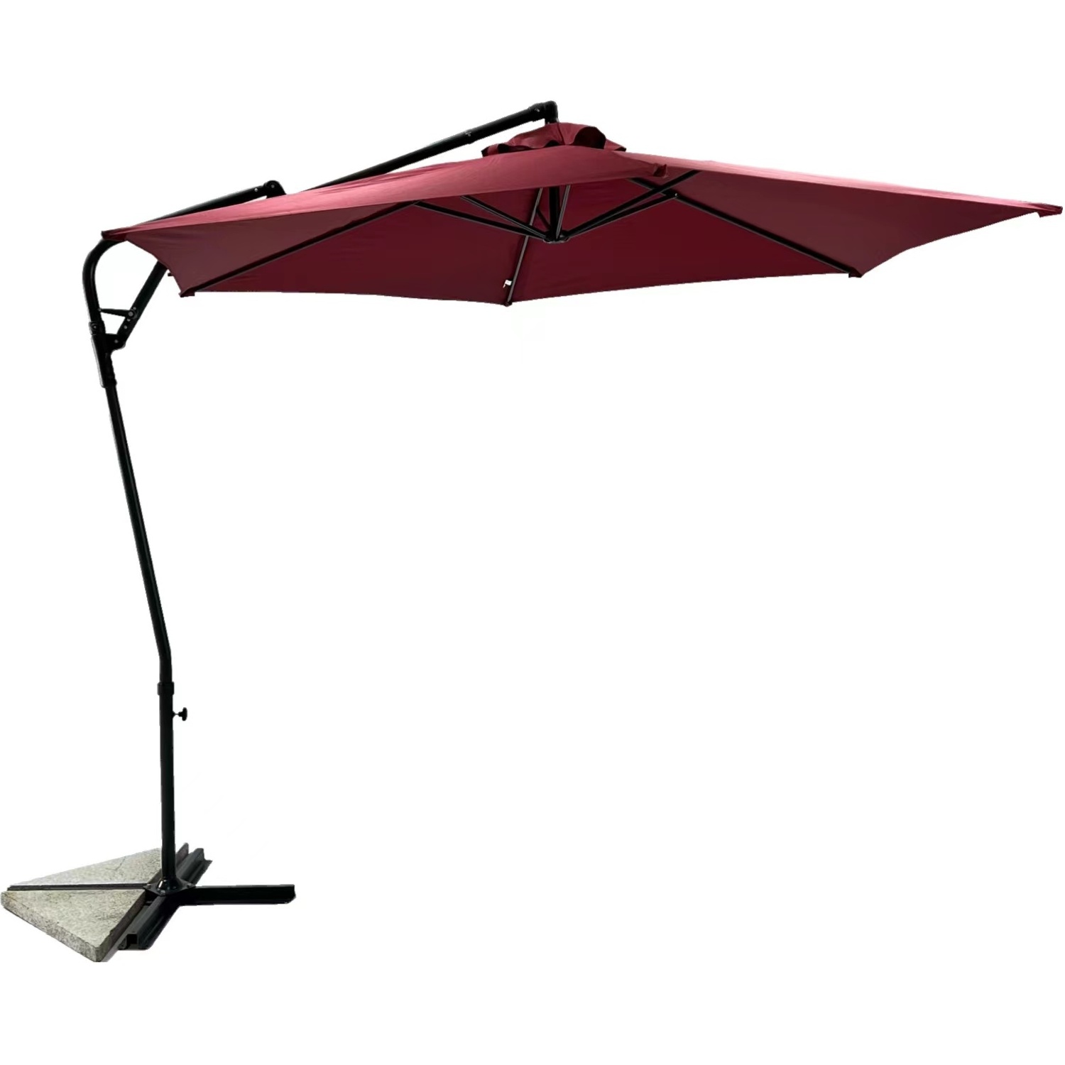 10ft Outdoor  Cantilever Hanging Umbrella Offset Patio Parasol With Polyester Sunshade Canopy