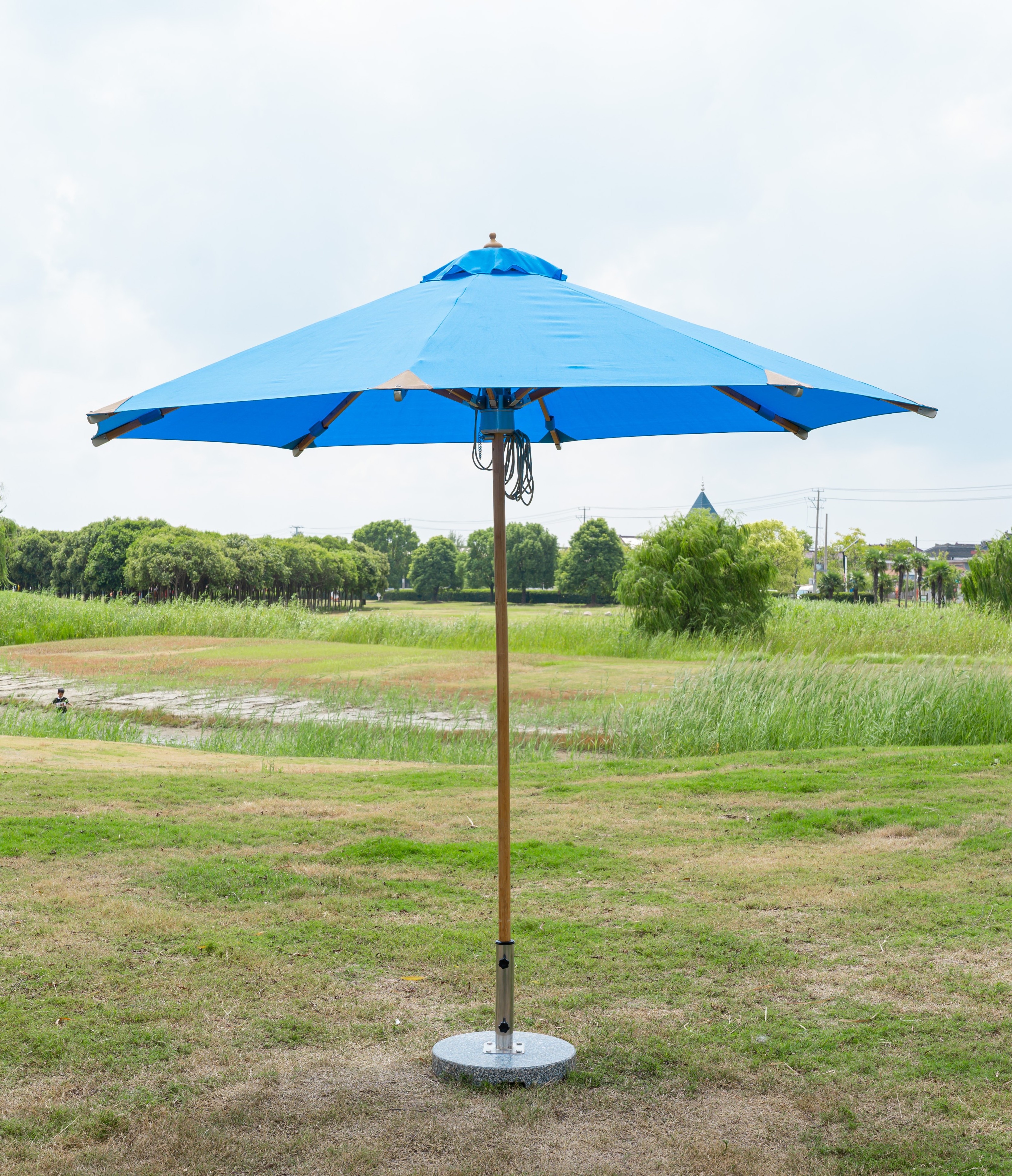 Garden Bamboo Umbrella Outdoor Large Rectangular Cantilever Wooden Parasol