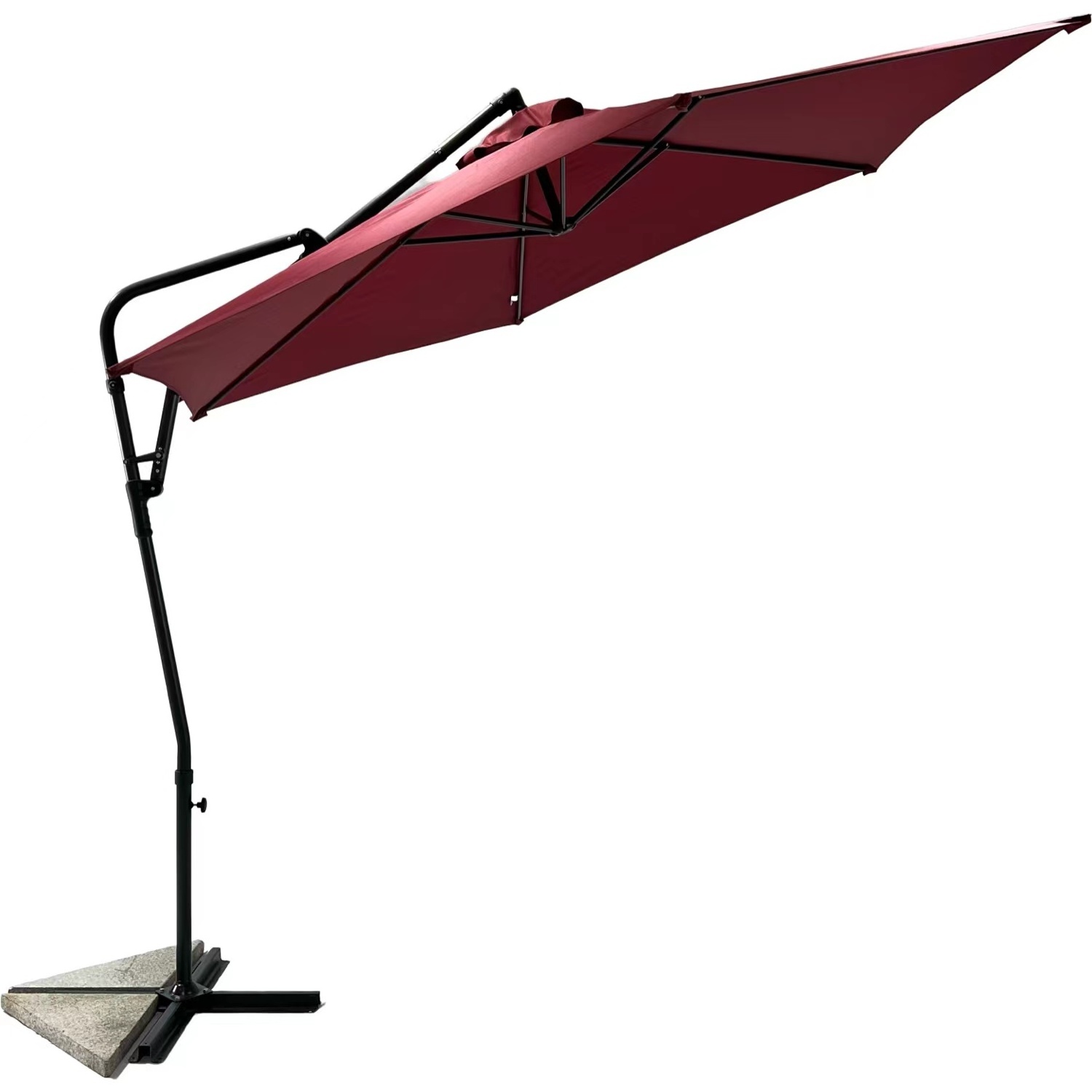 10ft Outdoor  Cantilever Hanging Umbrella Offset Patio Parasol With Polyester Sunshade Canopy