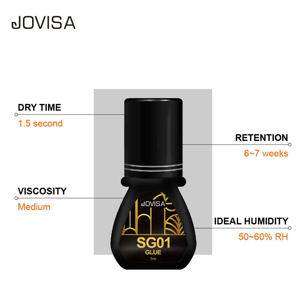 JOVISA SG01 lash glue 1.5 sec private label eyelash extension glue strong hold false eyelash glue