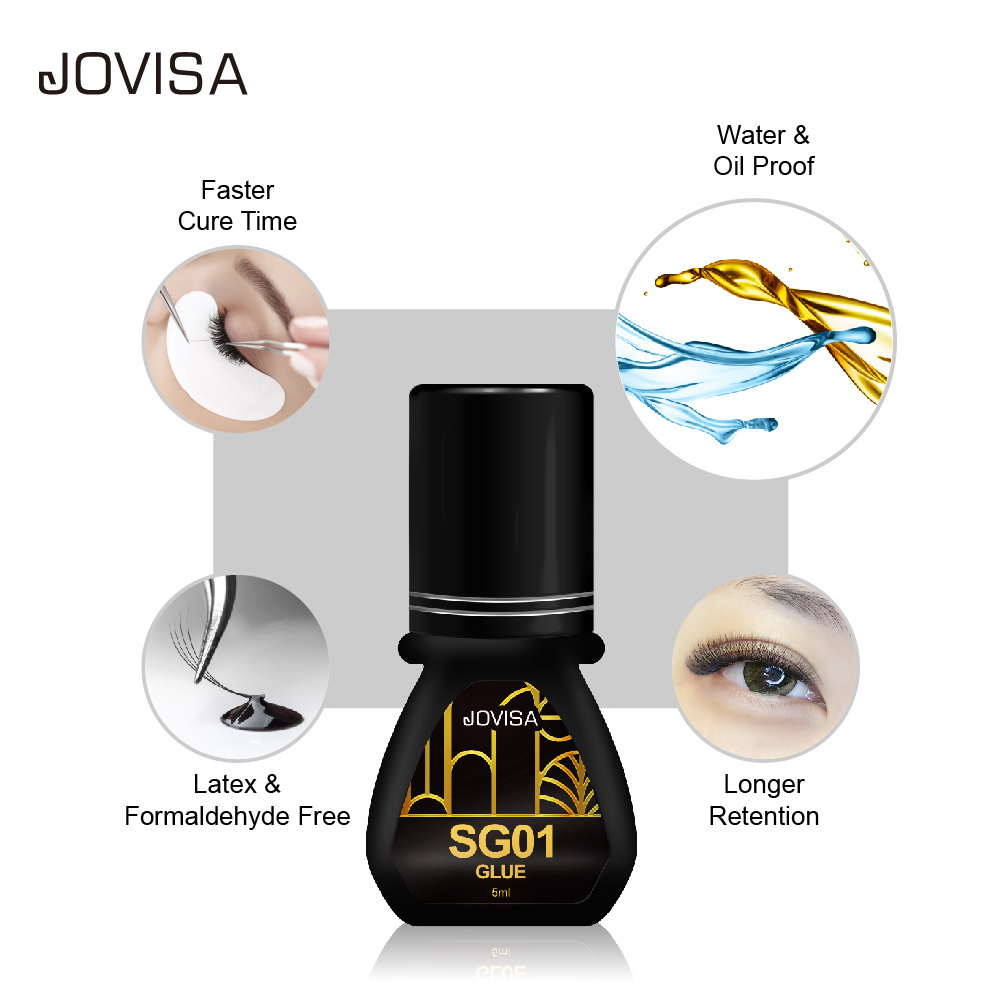 JOVISA SG01 lash glue 1.5 sec private label eyelash extension glue strong hold false eyelash glue