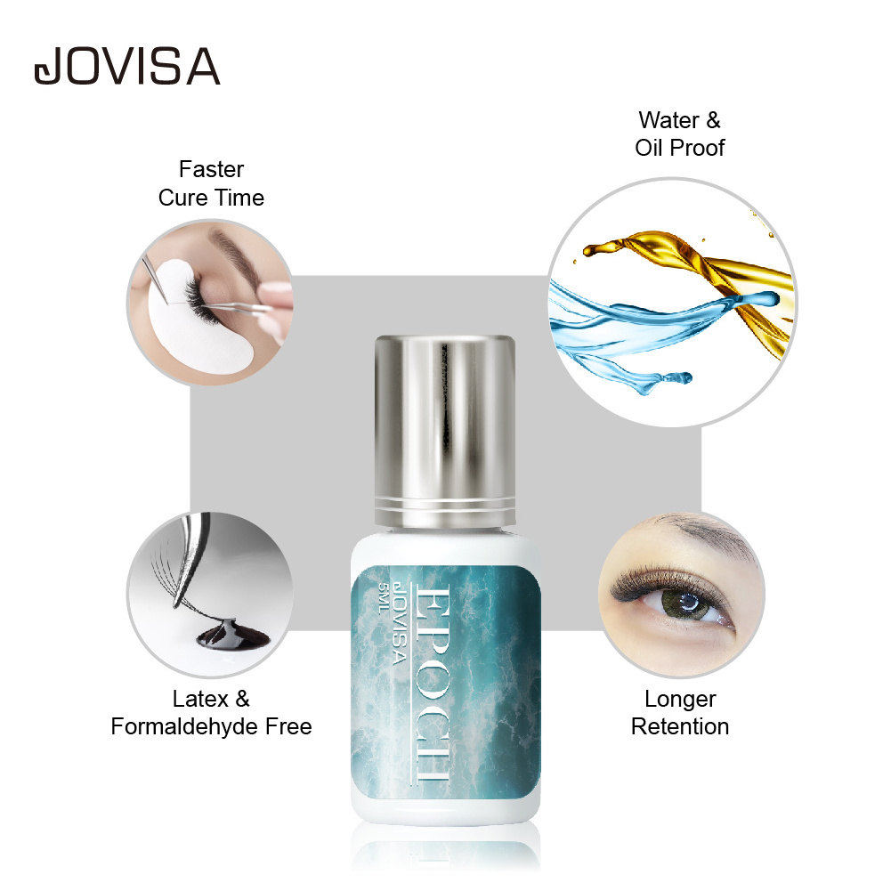 JOVISA EPOCH top selling eyelash glue 1-1.5sec waterproof own logo latex free lash glue