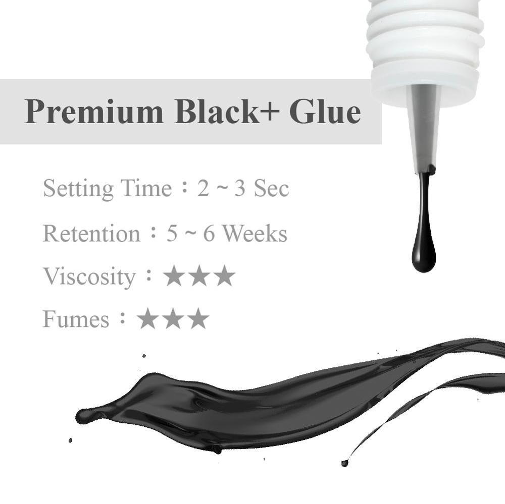 JOVISA Eyelash Extension | Black+ Glue D201 | 2-3 Sec Drying Time | 5-6 Weeks Retention