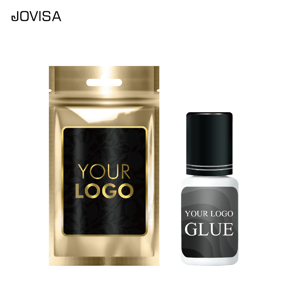 Jovisa Private Label Lash Glue 1~1.5S Dry time 30~70% Ideal Humidity Eyelash Extension Glue Latex Free Eyelash Glue