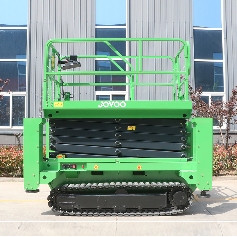 JOVOO 8~12M  battery electric crawler/tracked rough terrain  scissor lift tracked scissor lift with CE for aerial working