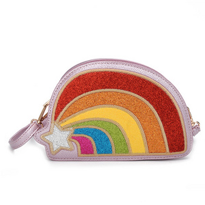 Korean Rainbow PU Women Girls Fashion bags Messenger Crossover Crossbody Bag