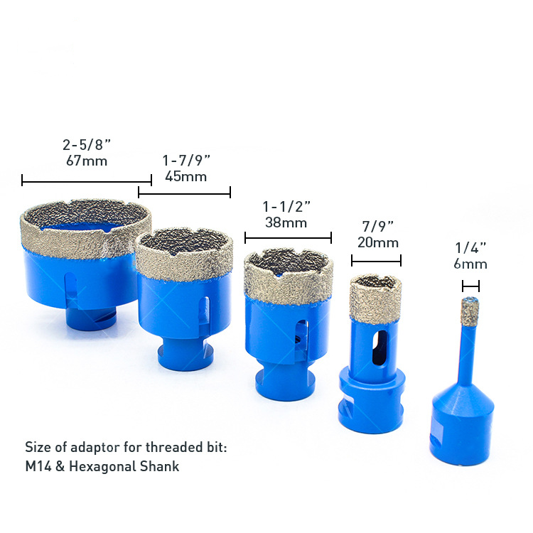 35mm M14 Vacuum brazed best tile diamond hole saw drill bit hole cutter for porcelain tile marble drilling