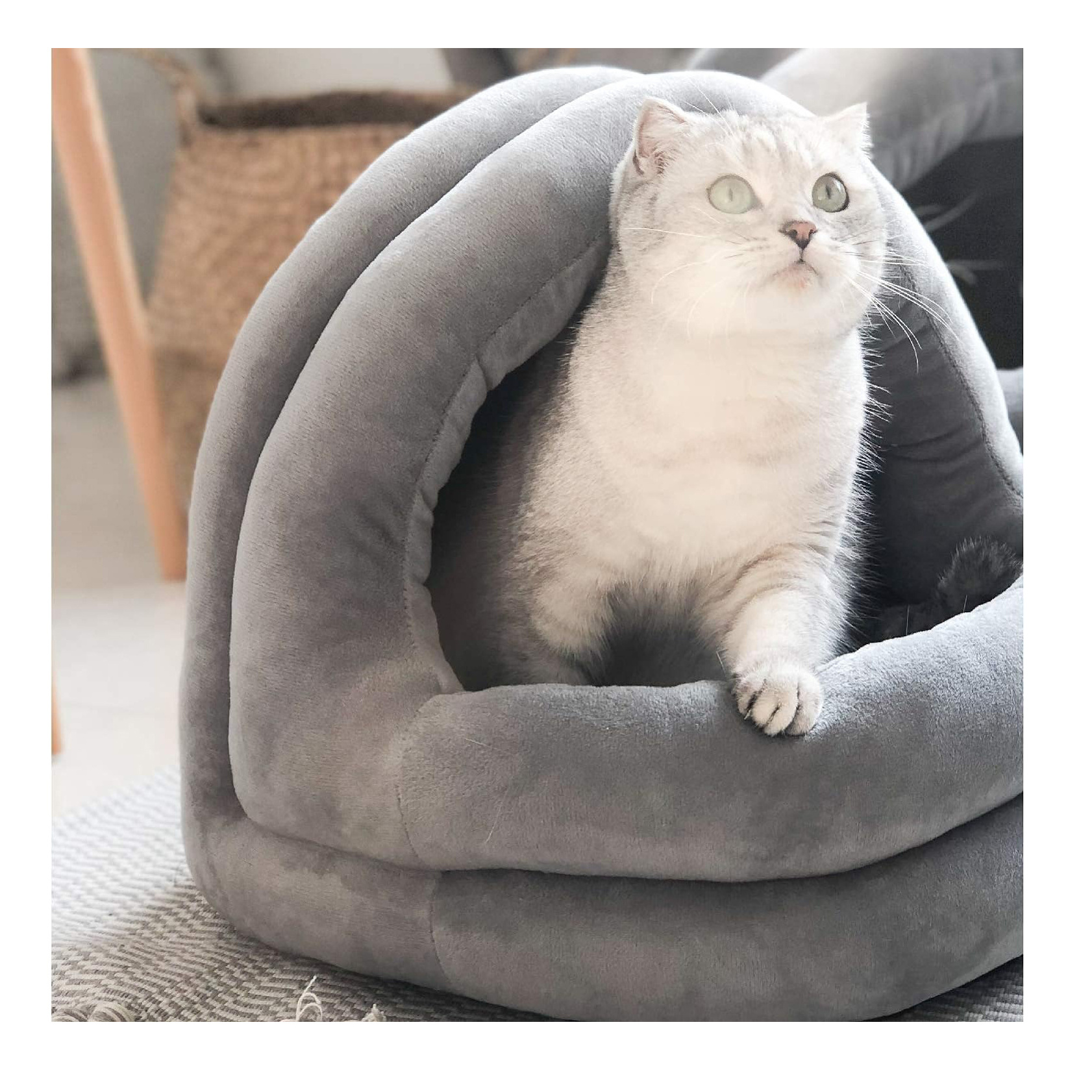 Durable Washable Self Warming Pets Bed Cat Cave Pet Tent Bed Cave Nest Cozy Cats Sleeping Bag Snooze Mat