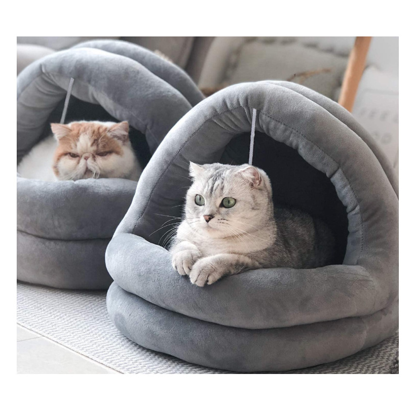 Warm Pet Dog Tent with Removable Cushioned Pillow Padded Sponge Cave Small Pets Cat Bed House Cats Cave Nest