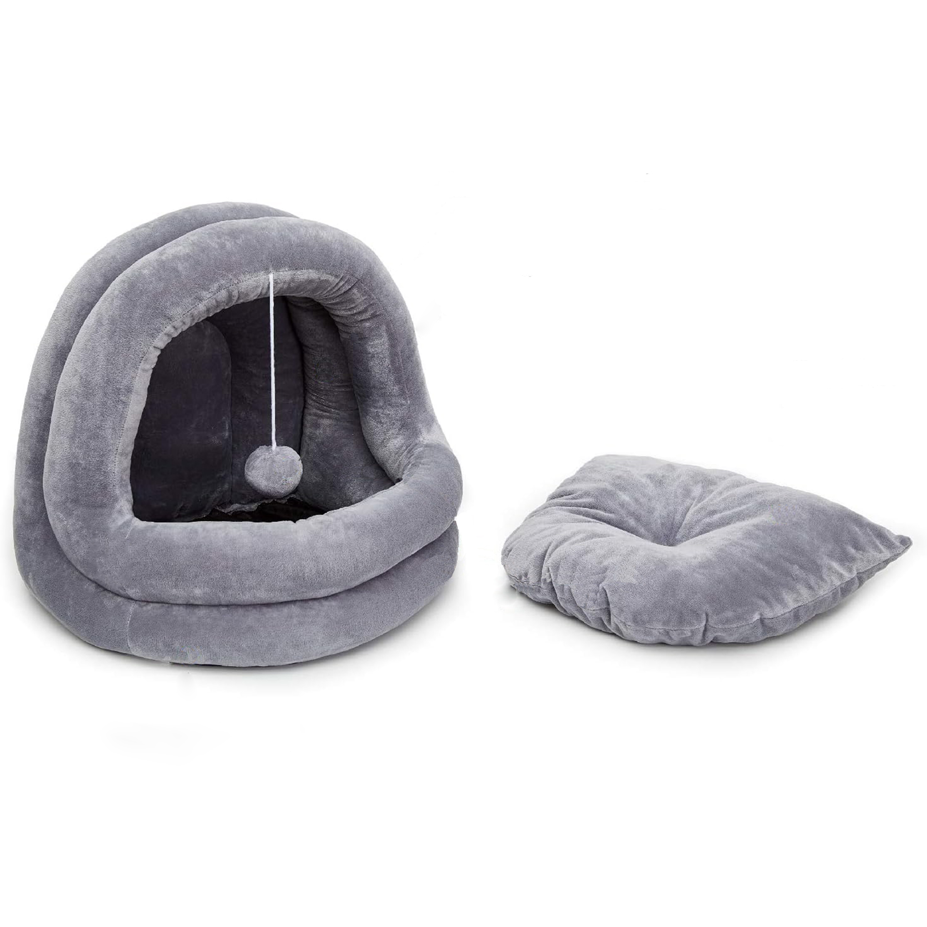 Warm Pet Dog Tent with Removable Cushioned Pillow Padded Sponge Cave Small Pets Cat Bed House Cats Cave Nest