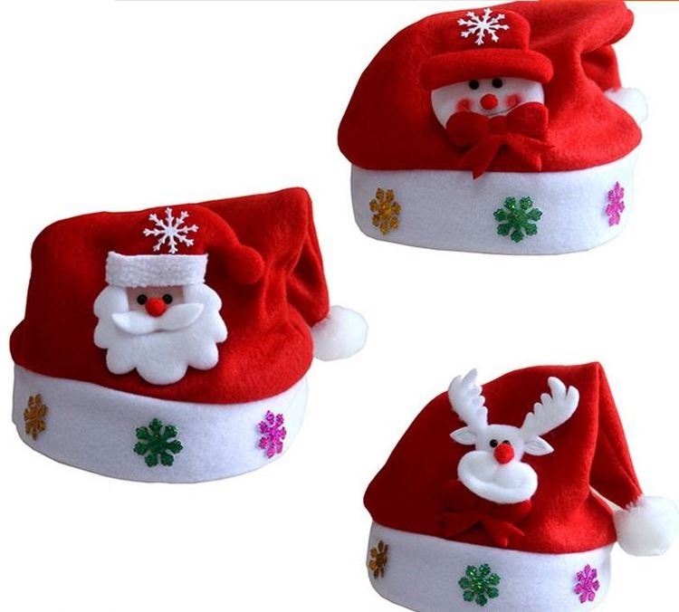 ZH2101 Christmas Supplies Handmade Christmas Santa Hat