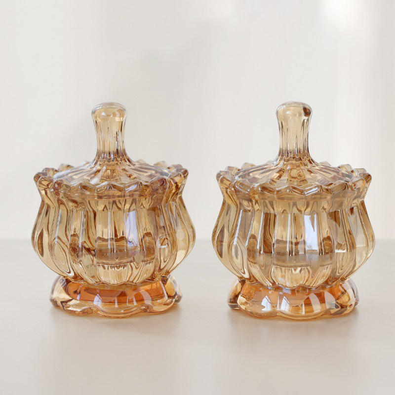 Manufacturers Sell Well Clear Decorative Pumpkin Shape Christmas Party Crystal Glass Candle Jar