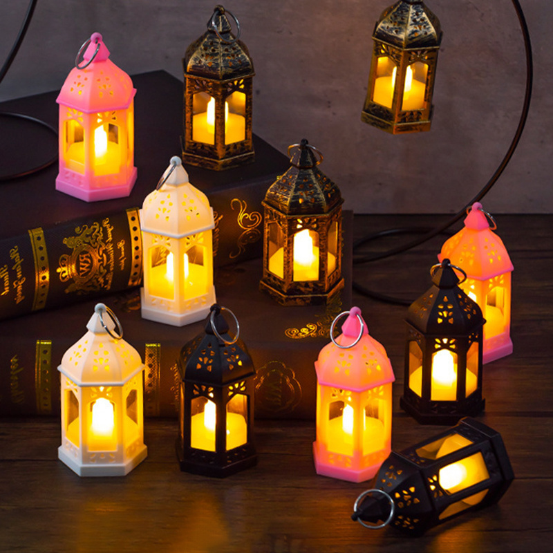 Hexagon Moroccan Style Candle Lantern Small Lanterms With Led Candle Battery Power Candle Lanterns For Christmas