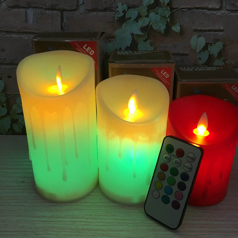 Different Color Plastic Led Candle Battery Operated Flameless Led Tea Light Candles For Wedding Table Party Decoration