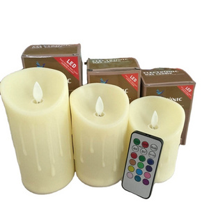 Different Color Plastic Led Candle Battery Operated Flameless Led Tea Light Candles For Wedding Table Party Decoration