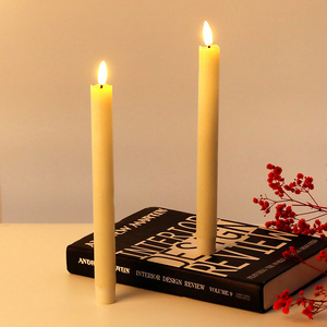 High Performance Customized 3d Real Flame Flameless Candles With Timers Battery Operated Window Taper Candle For Home Decor