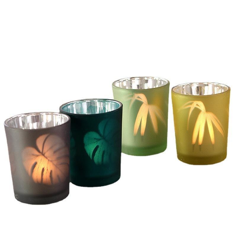 Perfect Design Christmas Glass Candle Cup Scented Glasses Tealight Candleholders Mercury Colored Votive Candle Glass