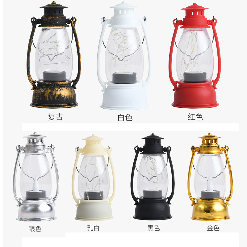 Wholesale LED Electronic Candle Lamp Halloween Retro Wind Lantern Christmas Simulation Portable Candle Lamp