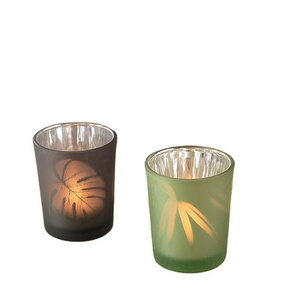 Perfect Design Christmas Glass Candle Cup Scented Glasses Tealight Candleholders Mercury Colored Votive Candle Glass