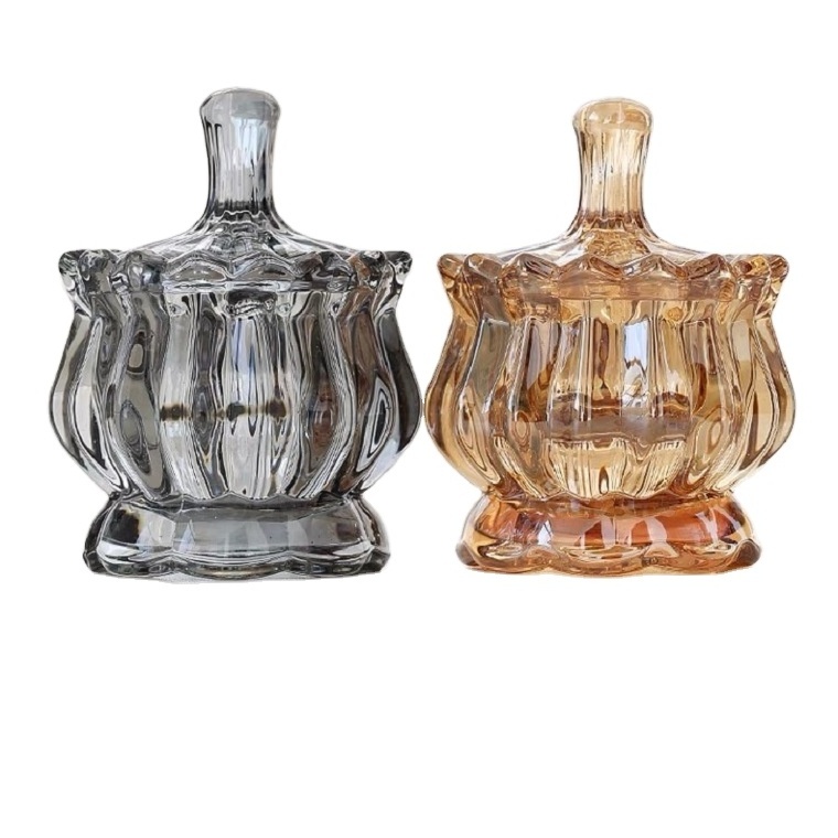 Manufacturers Sell Well Clear Decorative Pumpkin Shape Christmas Party Crystal Glass Candle Jar