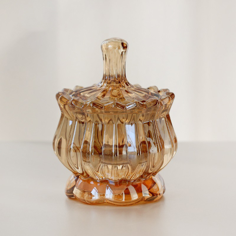 Manufacturers Sell Well Clear Decorative Pumpkin Shape Christmas Party Crystal Glass Candle Jar