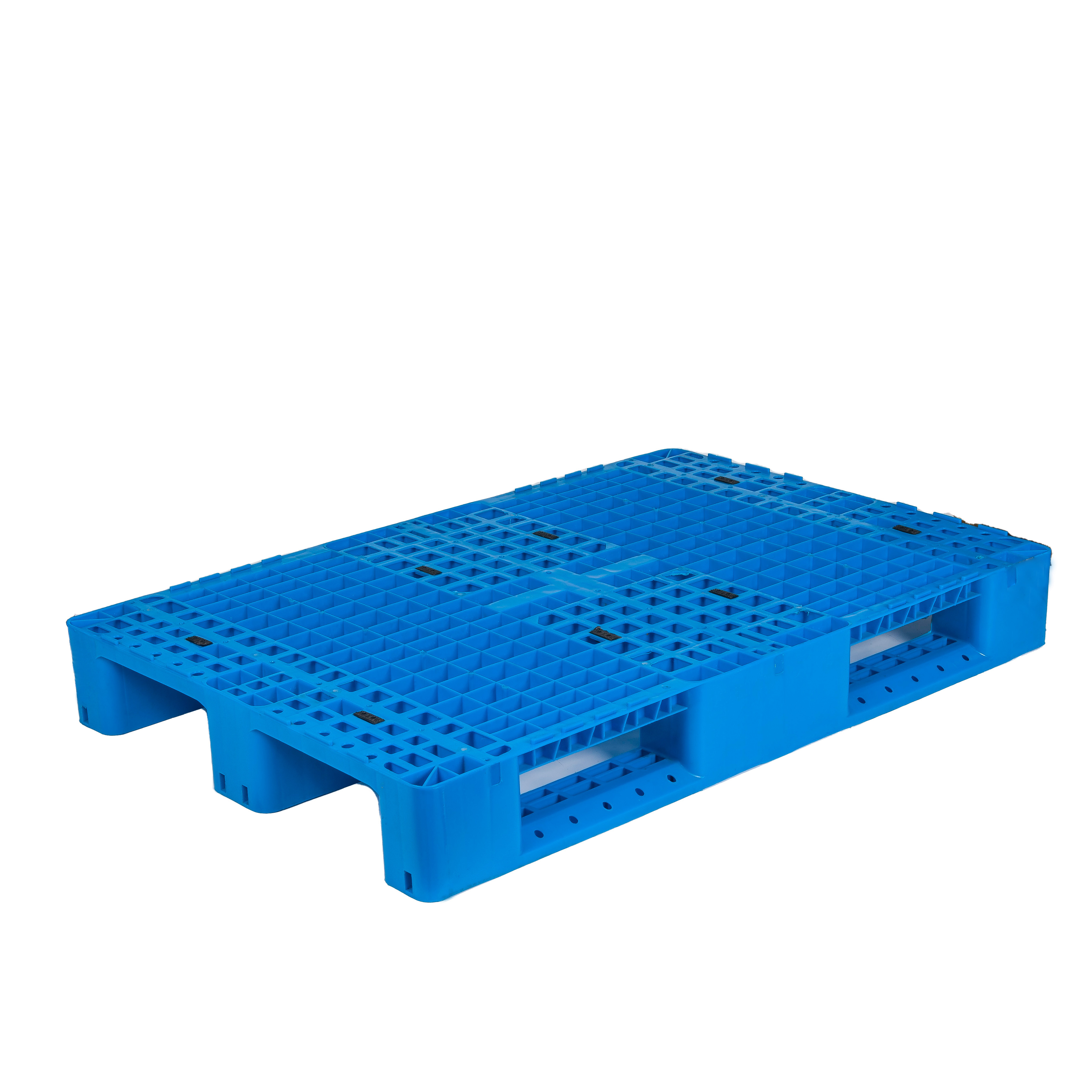 Heavy Duty Steel Reinforced Plastic Blue Logistics Pallet Reversible Nestable Plastic Pallet For Sale